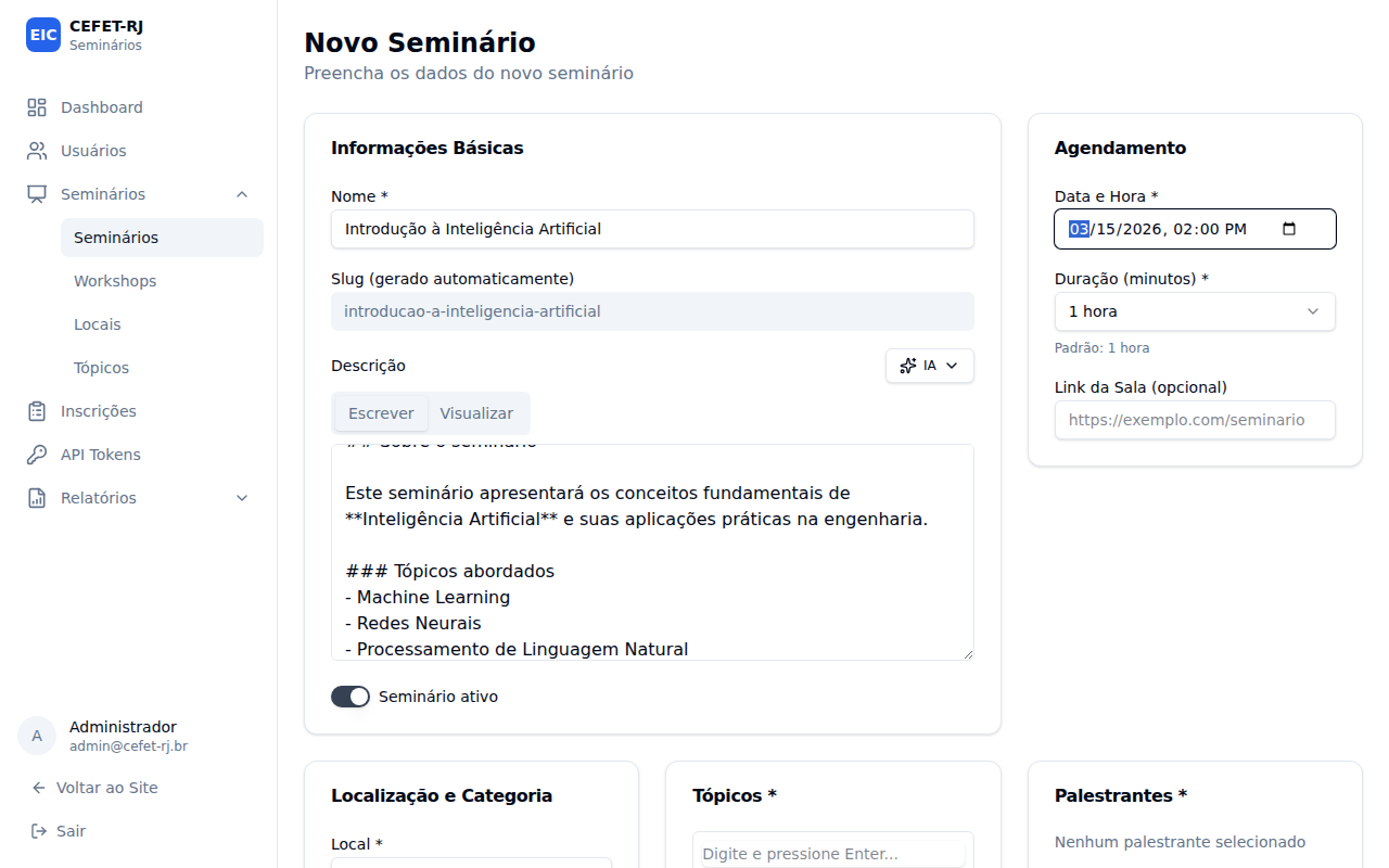Definir data e hora