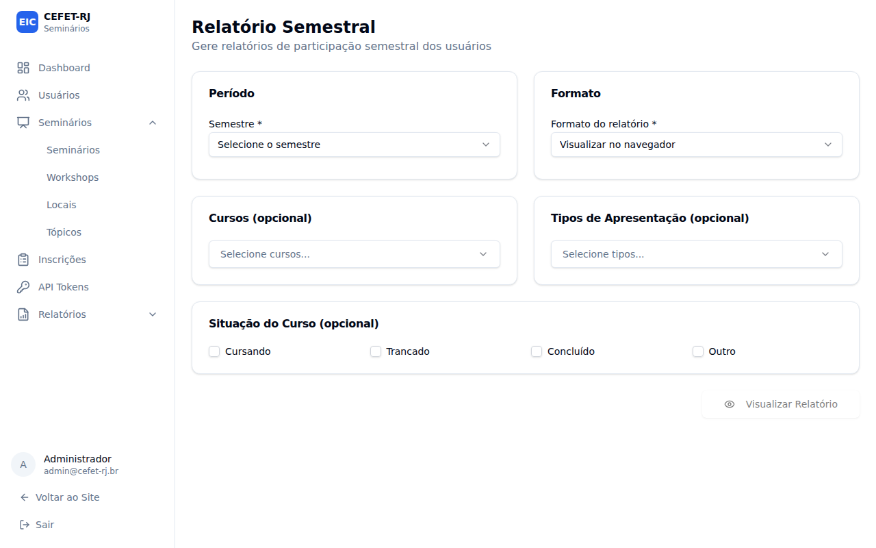 Acessar os relatórios