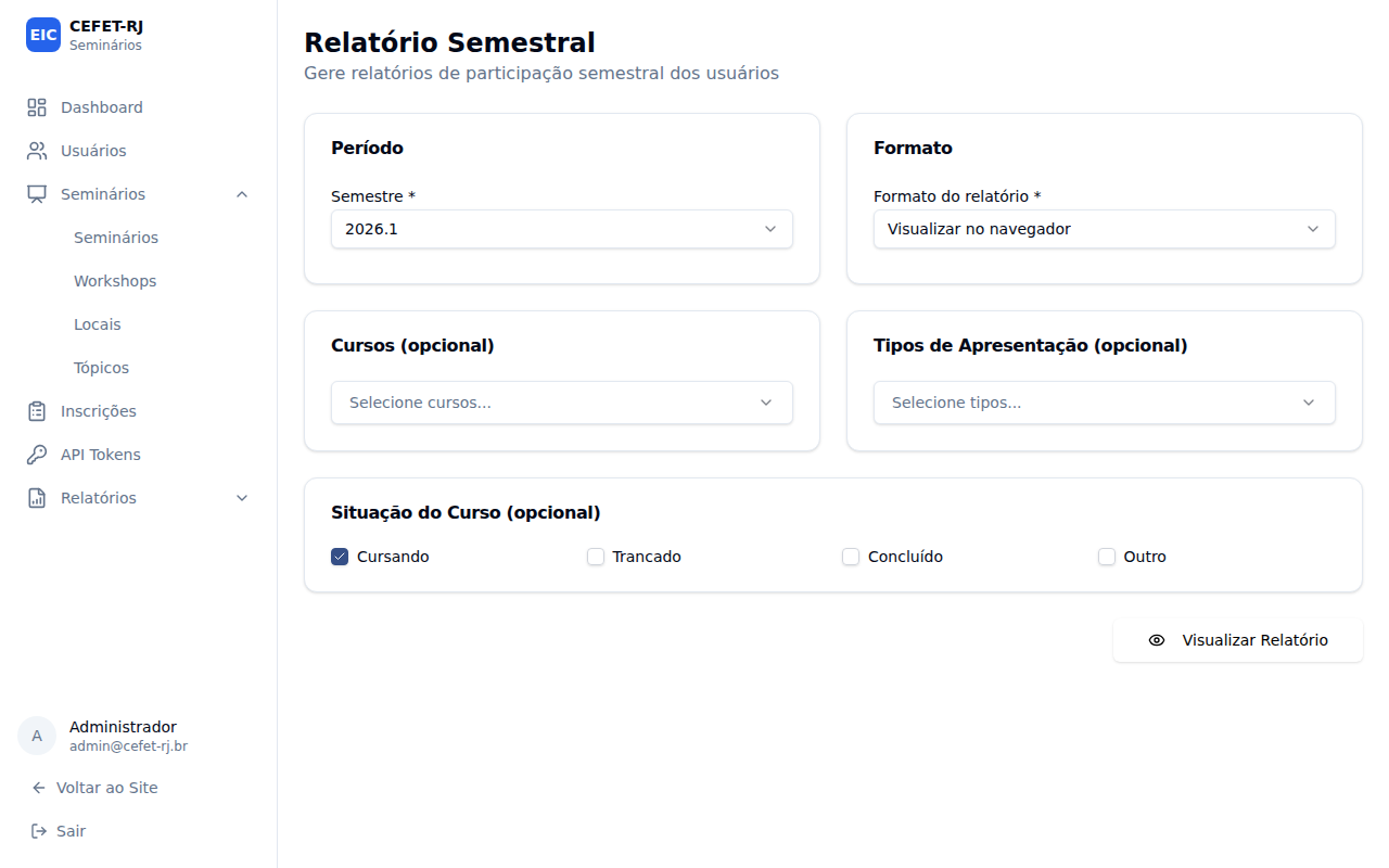 Marcar situações do curso