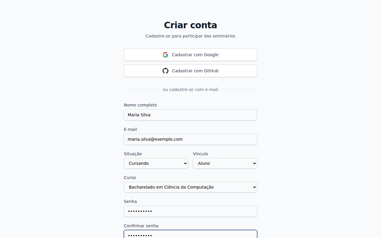 Definir a senha
