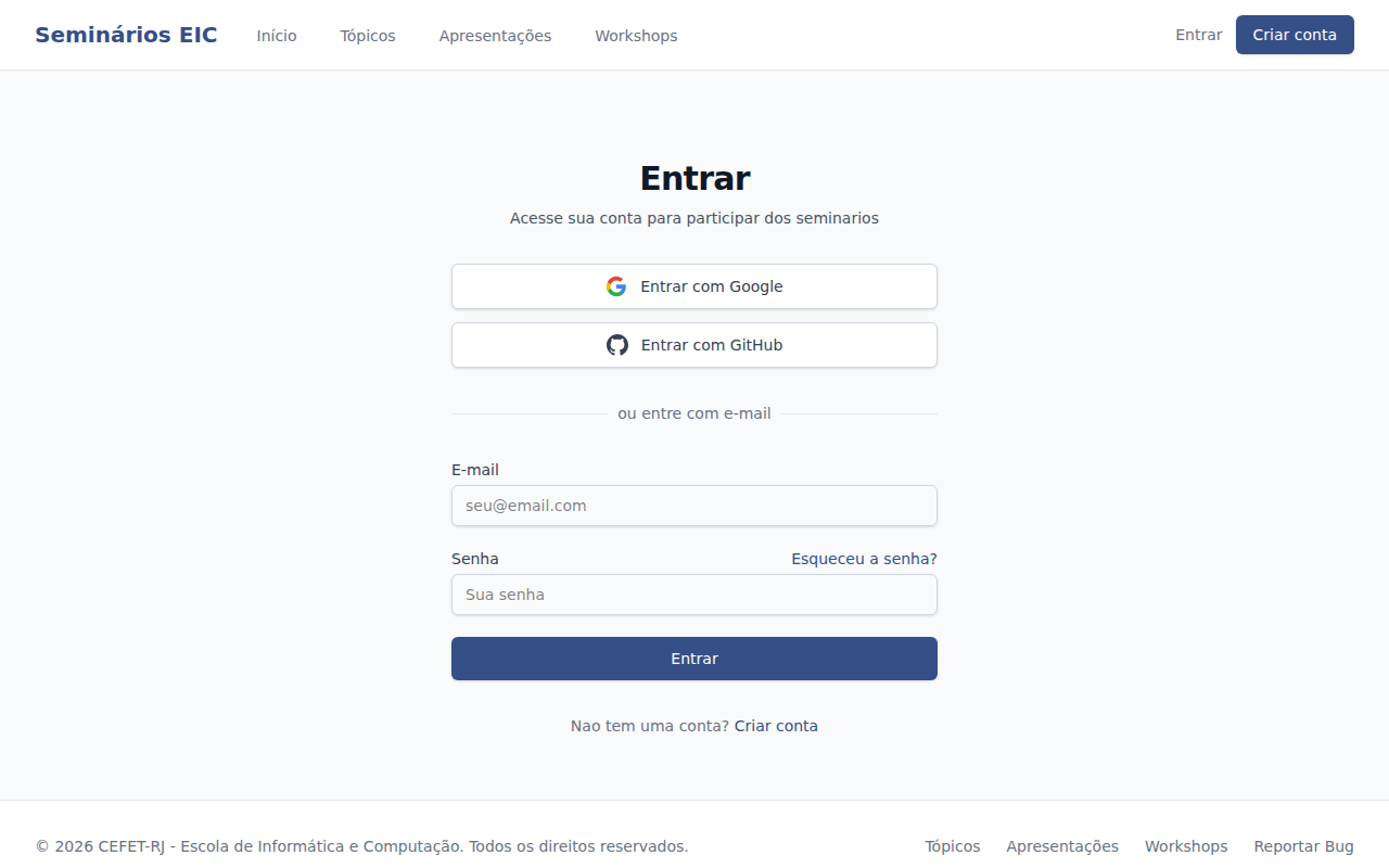 Acessar a página de login